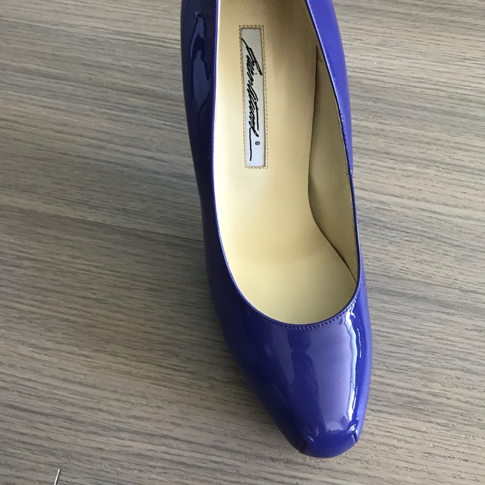 Brian Atwood pumps in purple pleather